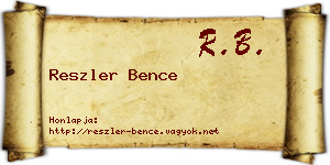 Reszler Bence névjegykártya